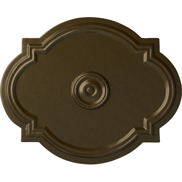 Ekena Millwork Waltz Ceiling Medallion (Fits Canopies up to 4 1/2"), Hand-Painted Brass, 21 1/4"W x 17 3/8"H x 1"P CM21WABRS - main